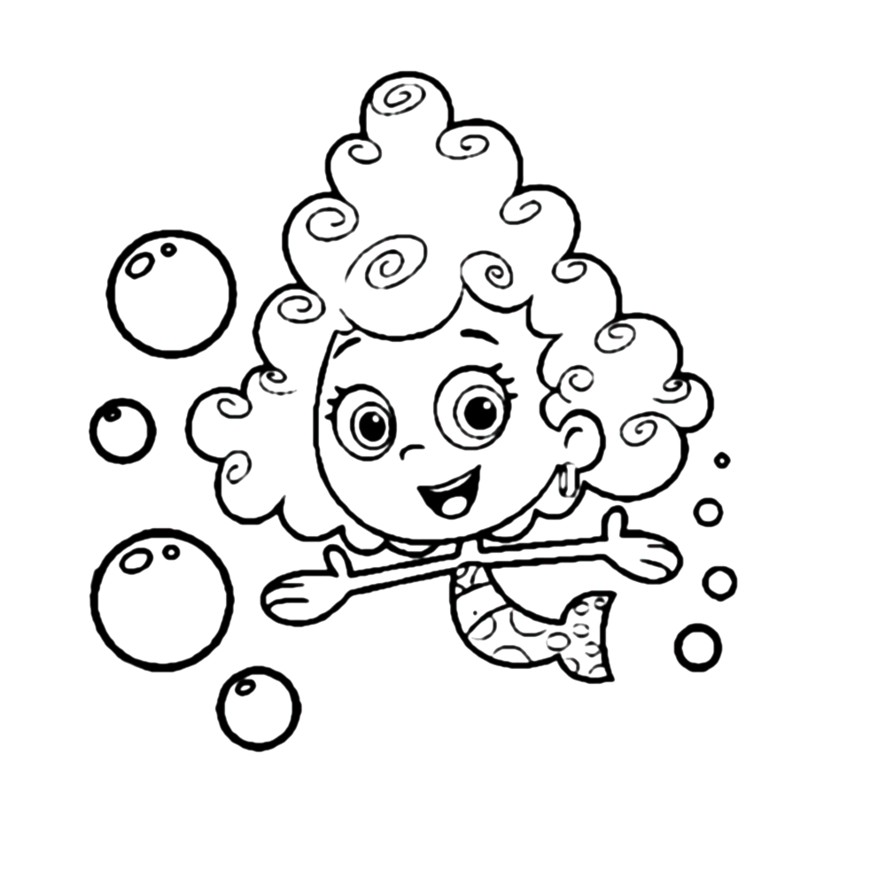 Plansa de colorat cu Bubble Guppies 84 88